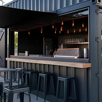 Kiosque-bar étanche modulaire préfabriqué en conteneur maritime de 20 pieds pour parc, centre commercial, restaurant