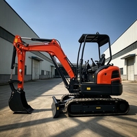 Mini-excavatrice d'usine 2T 3.5T avec boîte de vitesses Eaton, accessoires tarière et marteau, norme EURO5 pour travaux agricoles, de tranchées et de fondations