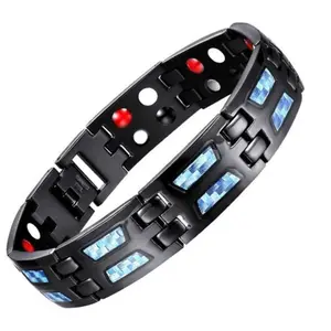 Bracelet magnétique en Fiber de carbone pour hommes, alliage d'acier au titane, décoration de la main, Design de Niche, Bracelet de santé pour hommes