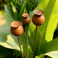 Tatakan Bunga Logam Oniya untuk Taman, Dekorasi Taman Luar Ruangan, Seni Botani Rustic untuk Halaman, Ornamen untuk Bedeng Bunga, Patio, dan Halaman Belakang