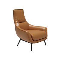 Fauteuil de salon moderne de luxe personnalisable en cuir PU avec pieds en métal et dossier haut pour appartement, extérieur, salon, chambre, hôtel