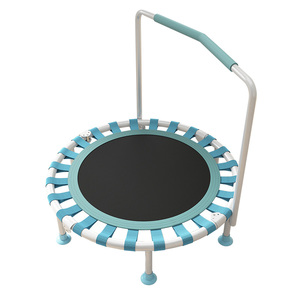 批发儿童和成人小型室内蹦床可折叠PVC弹跳床带扶手女孩用 - Product Image 1