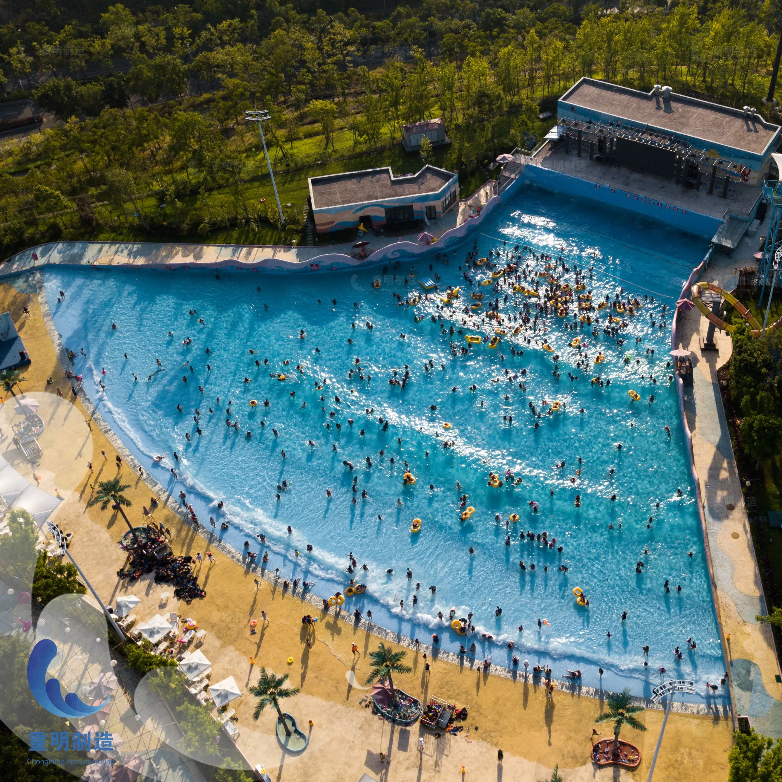 Ticari rüzgar basınç dalgası 75KW su parkı havuzu dalga sörf havuzu dalga havuzu makinesi