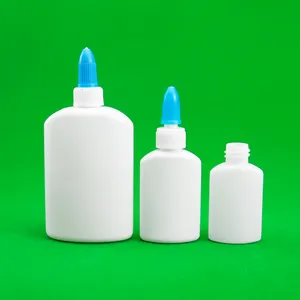 Natural Color 60ml HDPE Plastic Squeeze Glue Bottle With Blue Red Screw Cap For School DIY Glue And Chemical Use