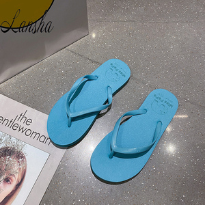 FL-002 Chất lượng cao mùa hè Slide unisex phụ nữ và người đàn ông PVC dây đeo Flip Flop với EVA duy nhất đồng bằng màu kẹo bãi biển dép - Product Image 5