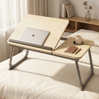 Table pliable pour ordinateur portable, réglable en hauteur, en bois, portable, pour lit, bureau, maison, chambre, étude, travail