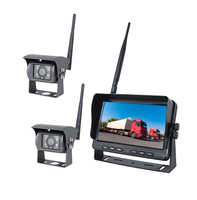 Moniteur de voiture sans fil AHD 7 pouces avec caméra, détection d'alarme AI BSD, écran quadruple avec enregistrement pour camion