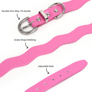 <span class=keywords><strong>Collar</strong></span> de perro con hebilla de cinturón ajustable de cuero PU con forma de serpiente impermeable - Product Image 5