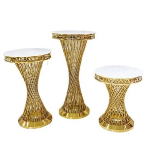 Soportes para Mesa <span class=keywords><strong>de</strong></span> Postres, Pedestales Dorados para Tartas, Decoración, Soporte para <span class=keywords><strong>Flores</strong></span>, Pedestal <span class=keywords><strong>de</strong></span> Metal Dorado para Bodas y Fiestas - Product Image 5