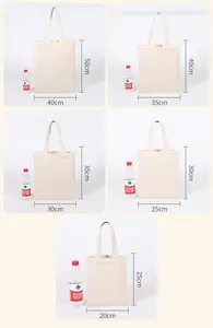 Naturbaumwoll-Tote-Tasche individuelles Logo wiederverwendbare Einkaufstasche Lager einfarbige Baumwolltasche