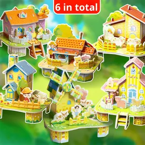 Modèle <span class=keywords><strong>de</strong></span> maison en papier à construire soi-même, puzzle en trois dimensions pour enfants, jouets créatifs pour étudiants, vente en gros - Product Image 2