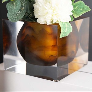 Acrylic Glass Vase <b>Polished</b> Contemporary Artistic Design Transparent Ornament for Living Room Home Decor Housewarming Gift - Product Image 2