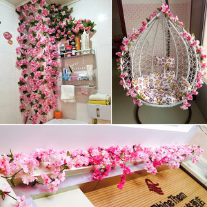 Guirlandes artificielles de fleurs de cerisier Hua Qianyun en soie pour la décoration de mariage, la photographie et la décoration intérieure - Product Image 5
