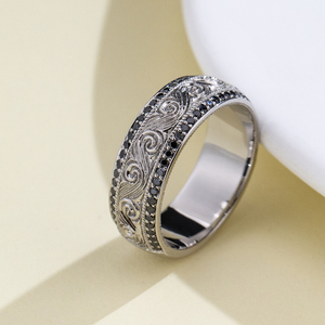 Bague de fiançailles pour femme en diamant jaune palladium taille ovale MSR-2186 - Product Image 1