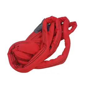 Red 5 ton Round Slings Lifting Straps Crane Flat Lifting Blet Endless Webbing Sling