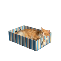 Griffoir et Lit pour Chat en Carton Ondulé – Durable, en Papier Ondulé, Ne Se Décolore Pas, Grande Taille, Boîte Jouet pour Chat