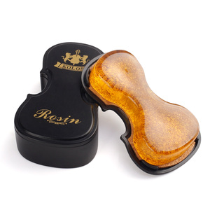 Boîte en <span class=keywords><strong>bois</strong></span> en forme de violon emballée colophane de violon professionnelle les accessoires d'instruments à cordes de colophane à faible poussière d'origine - Product Image 1