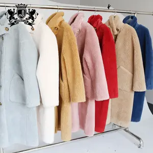 Anna style fashion winter sheep shearing fur coat women wool jacket