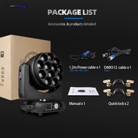 SHEHDS 12x40 w Wash Moving Head 4in1 Éclairage de scène mobile pour DJ Club Salle de danse Disco Dmx Musique pour Dj Lights