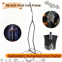 Décorations d'Halloween pour maison hantée : Tête de mort réaliste, squelette humain, statue suspendue, fantôme en plastique pour extérieur