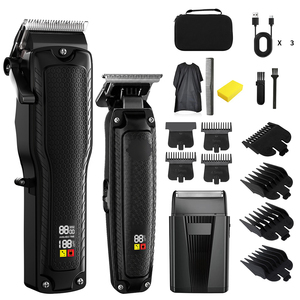 Kit <span class=keywords><strong>Professionale</strong></span> Ricaricabile per Barbiere con Rasoio per <span class=keywords><strong>Barba</strong></span>, <span class=keywords><strong>Tagliacapelli</strong></span> Elettrico Senza Fili <span class=keywords><strong>e</strong></span> Set di Rifinitore per Uomo - Product Image 1