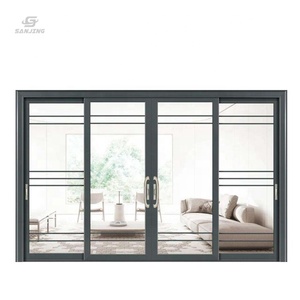 <span class=keywords><strong>Puerta</strong></span> plegable de aluminio moderna de vidrio templado Puertas corredizas de <span class=keywords><strong>patio</strong></span> insonorizadas con revestimiento de polvo de varios paneles - Product Image 1