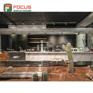 ชั้นวางสินค้ากาแฟสุดหรู แผงไม้ระแนง ชั้นวางขนม ชั้นวางโชว์หน้าร้าน - Product Image 4