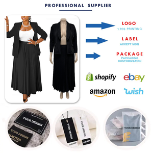 N8066 Completo Elegante da Ufficio per Taglie Forti, <span class=keywords><strong>Blazer</strong></span> a Maniche Lunghe + Gonna Plissettata, <span class=keywords><strong>Set</strong></span> Due Pezzi per Donna - Product Image 4