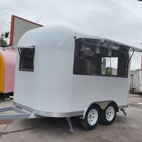 Chariots de restauration rapide américains populaires pour la rue et l'extérieur, chariots à glaces, à café, à chips, à bonbons, traiteur, mini-remorque alimentaire mobile de forme ronde