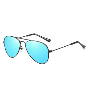 Unisex Metal Polarized <b>Sunglasses</b> for Outdoor Sports UV Protection Brown <b>Blue</b> Frames with Customizable Logo for Kids Boys Girls - Product Image 3