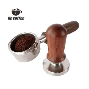 Barista ahşap saplı sabotaj için 58mm kalibre Espresso kahve sabotaj kahve makinesi
