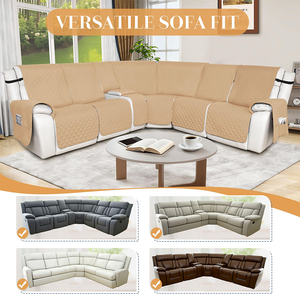 Housse de canapé antidérapante et anti-animaux de compagnie, couleur jaune clair, prix de gros, pour canapé 1 place, nouvelle protection de canapé, couleur unie, durable - Product Image 6