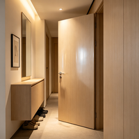 Porte intérieure en bois stratifié, finition grain de bois, durable, facile à nettoyer, résistante à l'humidité, pour usage en appartement