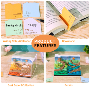 <span class=keywords><strong>Bloc</strong></span> de notes autocollantes 3D Great Wall, design quatre saisons, papier multicouche, <span class=keywords><strong>bloc</strong></span>-notes de bureau avec couvercle anti-poussière - Product Image 5