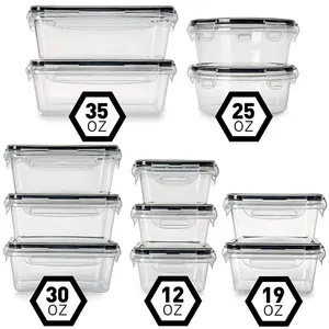 Nhà bếp <span class=keywords><strong>Stackable</strong></span> nhựa thực phẩm lưu trữ container <span class=keywords><strong>Set</strong></span> BPA free cấp thực phẩm kín bữa ăn Prep container <span class=keywords><strong>Set</strong></span> với khóa có nắp đậy - Product Image 3