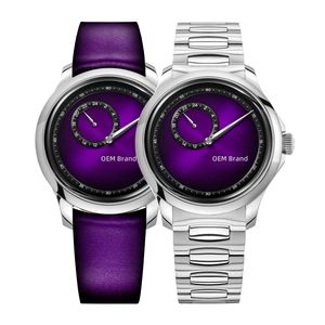 Orologio da Uomo di Lusso Meccanico Automatico Viola <span class=keywords><strong>con</strong></span> Logo Personalizzato, Vetro Zaffiro, <span class=keywords><strong>Quadrante</strong></span> Sunray da 40MM e Movimento Seiko NH39 - Product Image 1