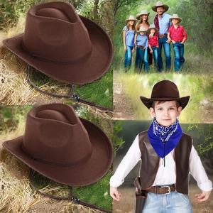 <b>Western</b> Cowboy Knight <b>Hat</b> for Children Unisex Big Edge Outdoor Performance Big Brim Sun <b>Hat</b>-Travel Party 100% Polyester All - Product Image 2