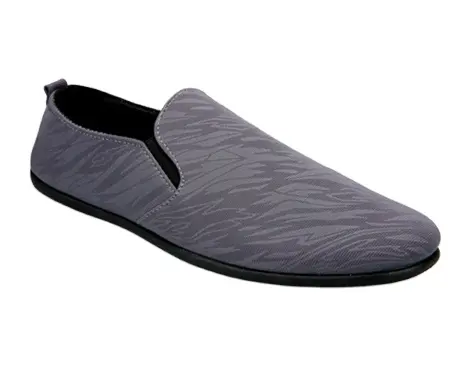 Wholesale fashion breathable cloth non slip black grey loafer flat walking jogging shoes for men