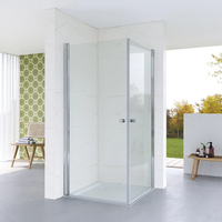 Portable verre salle de douche Europe 6MM coin entrée 180 Pivot balançoire porte de douche salle de bain sans cadre 2 faces Simple