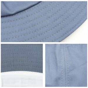 หมวกบักเก็ตผ้าฝ้ายสีพื้น OEM สำหรับทุกเพศ  ปักโลโก้ 3 มิติตามแบบที่กำหนด หมวกชาวประมงชายหาดปีกกว้าง ปรับแต่งได้ - Product Image 6