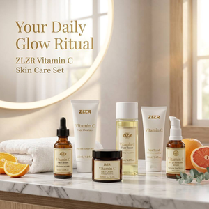 Ensemble de soins de la peau à la vitamine C en 6 pièces, sérum éclaircissant anti-âge, crème, tonique, nettoyant, gommage, crème solaire - Product Image 4