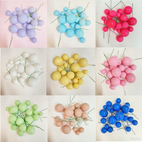 Fausses boules mélangées, lot de 20 pièces de 2 2.5 3 4cm, trente-huit sortes de boules de couleur macaron, décoration de gâteau d'anniversaire, fourniture de gâteau