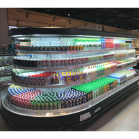 Vitrine de réfrigérateur de légumes de supermarché vitrine de réfrigérateurs commerciaux Offre Spéciale de 2500mm avec congélateur à refroidissement par air inclus