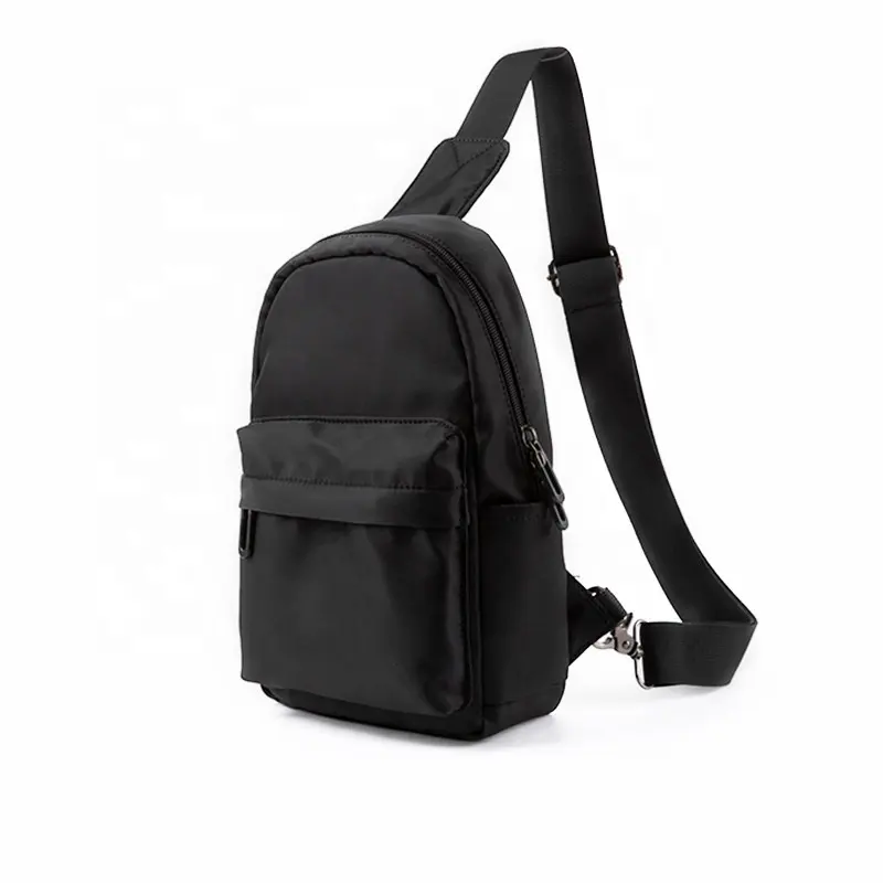 Unisex Nylon Sling Backpack Small Women Black Shoulder Crossbody Men Sling Bag