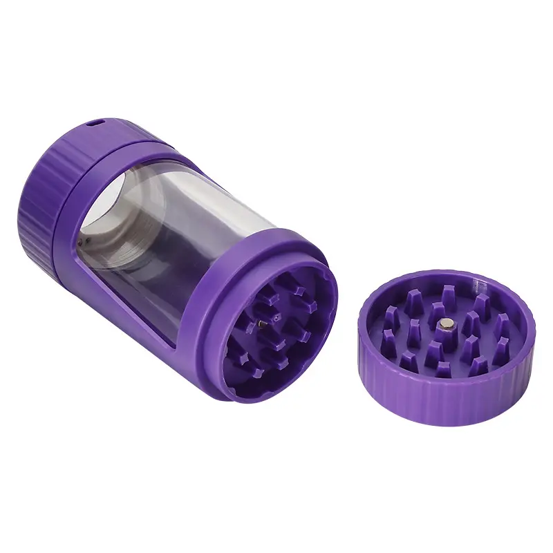 Custom wholesale magnifying glass led light jar storage with herb grinder Portable USB charging led jar set