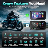Écran CarPlay pour moto de 6 pouces, caméra embarquée 2K, étanche IP67, navigation GPS et support magnétique à dégagement rapide TPMS pour toutes les motos