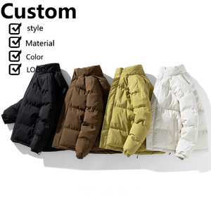 Veste bouffante d'hiver chaude en nylon surdimensionnée rétro avec fermeture éclair Veste en duvet pour hommes Veste en duvet bouffante - Product Image 1