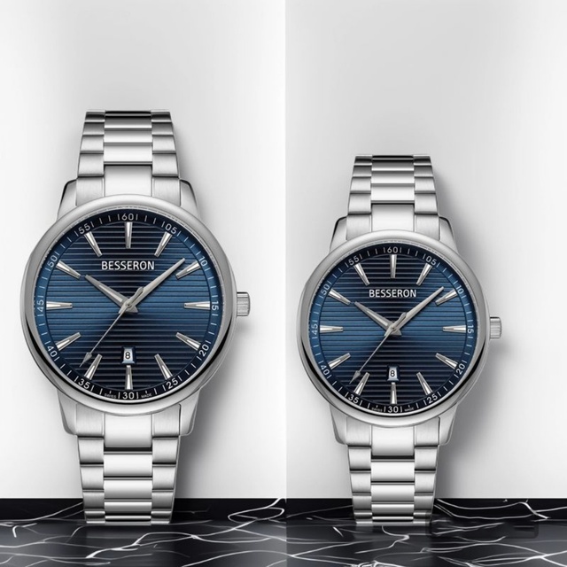 Besseron 2025 316L Stainless Steel OEM Logo Montre Et Bracelet Couple Watch for Anniversary or Valentine's Day