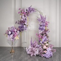 Chemin de Table Long à Fleurs Mauves Centres de Table Floraux pour Décoration de Mariage Arrangement Floral Artificiel en Soie Vente en Gros