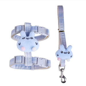 Laisse pour animaux de compagnie (chats, lapins) – Design mignon, anti-évasion, réglable, harnais en forme de I, en corde, sans risque d'étouffement - Product Image 5
